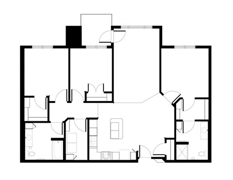 Three Bedroom Floorplan at Balsam I Apartments in Dayton, Minnesota